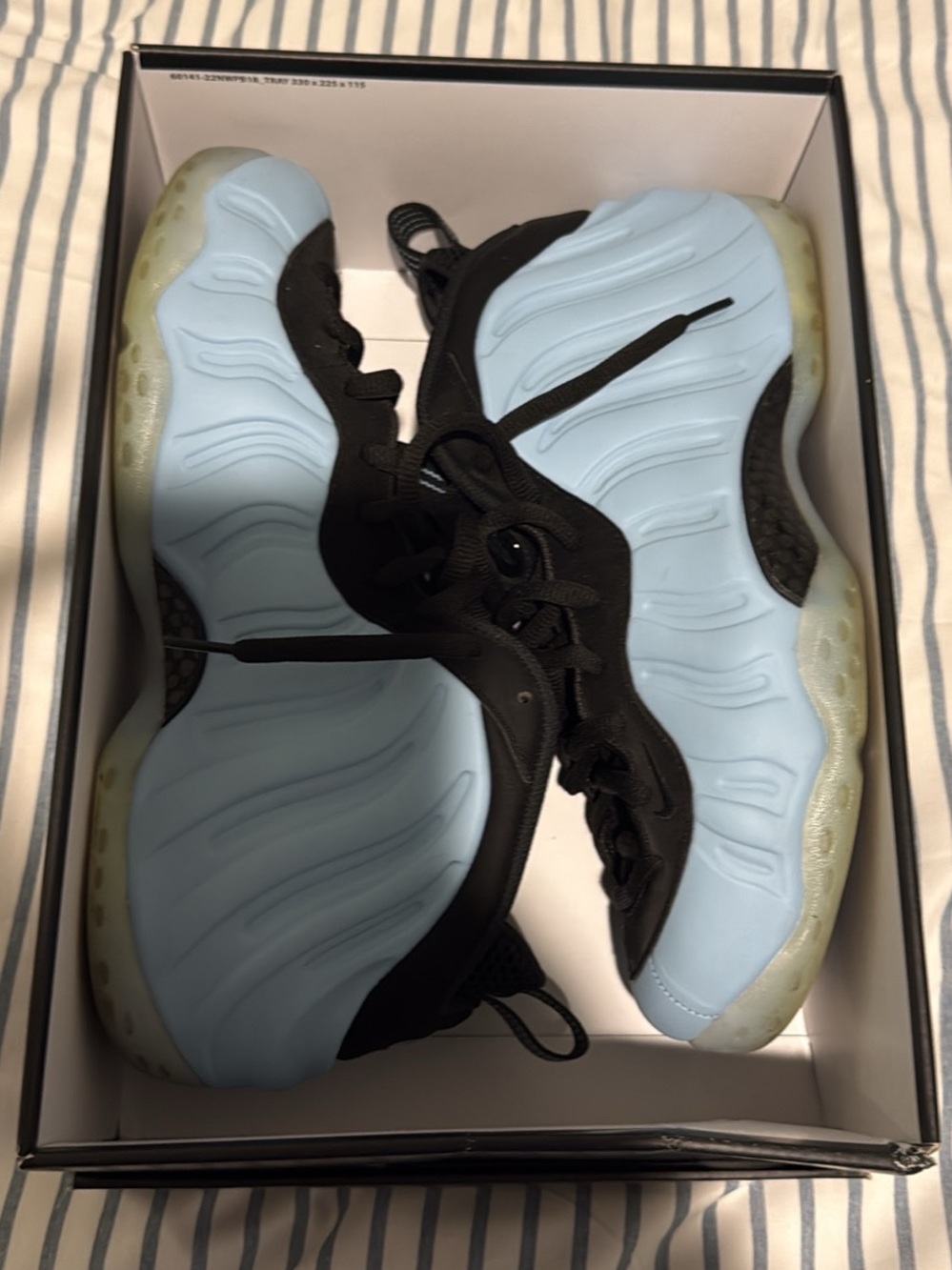 Nike Kids Foamposite Sneakers in Light Blue and Black